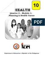 Health: Quarter 4 - Module 1: Planning A Health Career