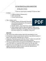 Dosage Form For Personalized Medicine: History