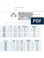 According To ISO965 All Dimensions in MM Unless Otherwise Stated Tolerances: Male Thread 6g Female Thread: 6h