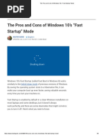 The Pros and Cons of Windows 10's "Fast Startup" Mode