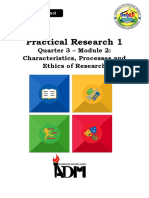 Practical Research 1: Quarter 3 - Module 2: Characteristics, Processes and Ethics of Research