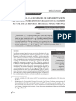 Entarios A La Secuencia de Implementación Del Proceso Inmediato Reformado en El Estadio Actual de La Reforma Procesal Penal Peruana