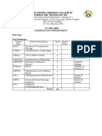 2021-2022 Schedule For Criminology First Sem.