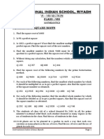 CBSE Class 8 Mathematics Worksheet - Square and Square Roots