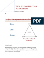 Introduction To Construction Management