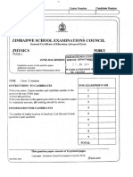 Physics: Zimbabwe School Examinatio S Council