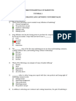 Abdt2043 Fundamentals of Marketing Tutorial 1 Marketing: Creating and Capturing Customer Value Multiple-Choice Questions