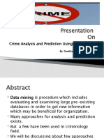 Presentation On: Crime Analysis and Prediction Using Data Mining