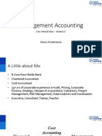 Management Accounting: Live Virtual Class - Session 1