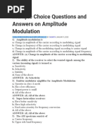 Multiple Choice Questions and Answers On Amplitude Modulation