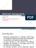 Materials Management: Dr. K. K. Saju Professor Division of Mechanical Engineering Soe, Cusat