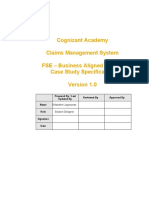 Cognizant Academy Claims Management System FSE - Business Aligned Project Case Study Specification