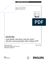 Low Power, Low Price, Low Pin Count (20 Pin) Microcontroller With 2 Kbyte OTP