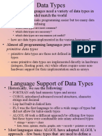 Programming Languages Need A Variety of Data Types in Order To Better Model/match The World