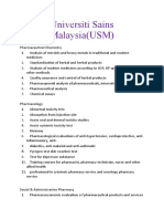 Universiti Sains Malaysia (USM) : Pharmaceutical Chemistry