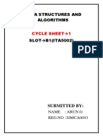 Data Structures and Algorithms: Cycle Sheet 1