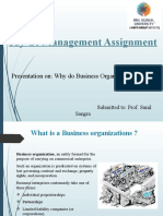 Joy of Management Assignment: Presentation On: Why Do Business Organizations Exists?