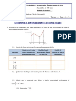 Ficha - Extremos Relativos e Monotonia