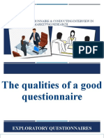 Designing Questionnaire & Conducting Interview in Marketing Research