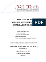 Assignment - 01 Astable Multivibrator (Stimulation Project) : School of Electrical and Communication