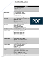 Complete SQL Syntax