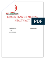 Lesson Plan On Mental Health Act