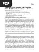 Energies: Electric Field Simulations and Analysis For High Voltage High Power Medium Frequency Transformer