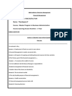 Finantial Management Answer Sheet