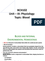 BCH102 Unit - III: Physiology Topic: Blood