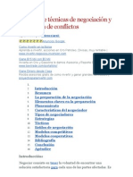 Análisis de Técnicas de Negociación y Resolución de Conflictos