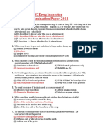 UPSC Drug Inspector Examination Paper 2011