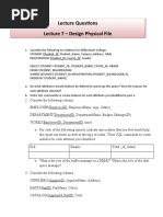 Lecture Questions Lecture 7 - Design Physical File