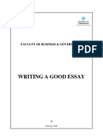 Writing A Good Essay: Faculty of Business & Government