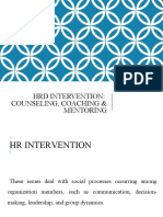 HRD Intervention: Counseling, Coaching & Mentoring