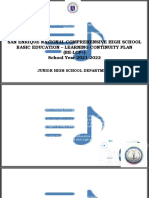 San Enrique National Comprehensive High School Basic Education - Learning Continuity Plan (BE-LCP+) School Year 2021-2022