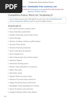 Competitive Exams: Word List: Vocabulary D