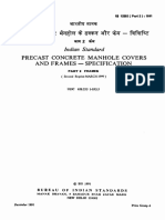 Precast Concrete Manhole Covers and Frames-Specification: Indian Standard
