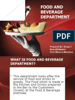 Food and Beverage Department: Prepared By: Group 1 Bstm2B-Madrid Prof: Minerva Mendoza