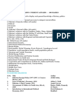 Css Syllabus Current Affairs - 100 Marks