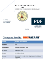 Research Project Report: "Customer Preferences in Choosing Big Bazaar"