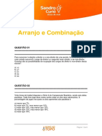 Lista de Exercícios - Arranjo e Combinação