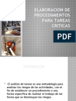 Elaboracion de Procedimientos para Tareas Criticas