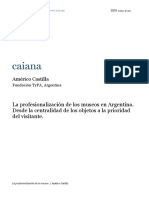 Castilla - La Profesionalización de Los Museos en Argentina. Desde La Centralidad de Los Objetos A La Prioridad Del Visitante.