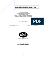 Financial Statement Analysis: Satish Kumar Patro