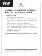 Module 2 (C) : Achieving Clarity in Your Contract: Word Games