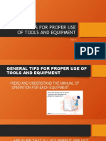 General Tips For Proper Use of Tools and