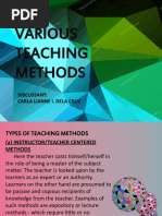 Various Teaching Methods: Discussant: Carla Lianne I. Dela Cruz