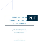 Fundamentos Bases Curriculares 3° y 4° Medio