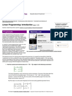 Linear Programming - Introduction