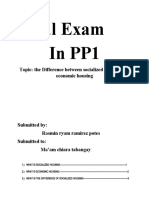 Final Exam in PP1: Topic: The Difference Between Socialized Housing and Economic Housing